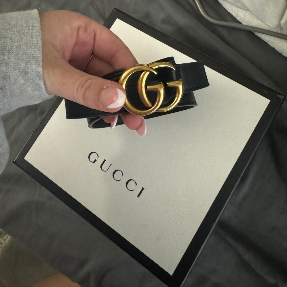 Authentic Small Gucci Belt with Original Box